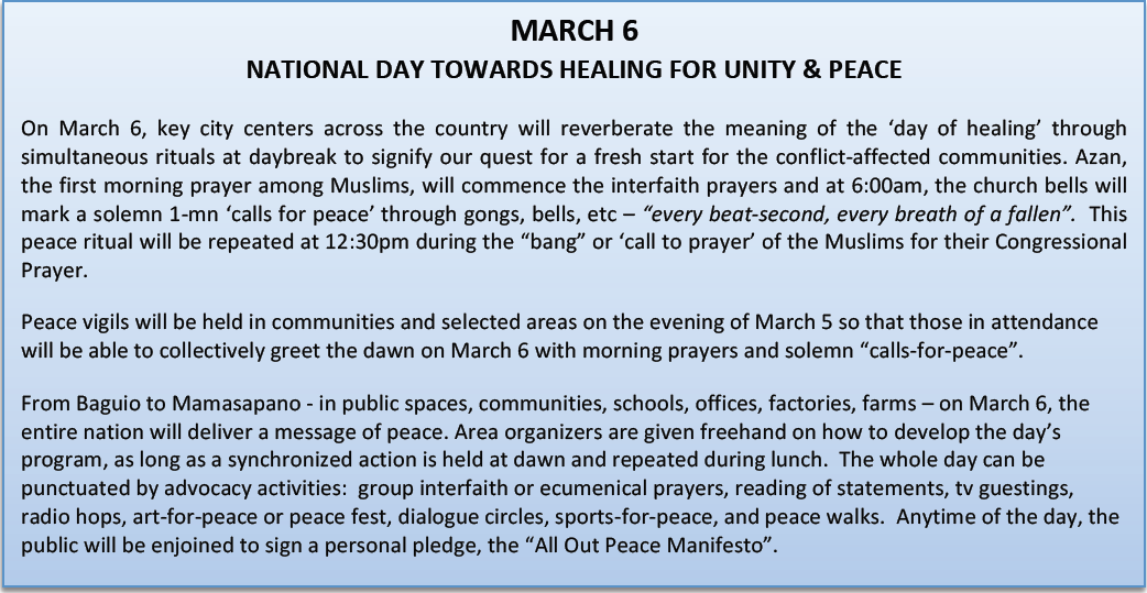 National Day Towards Healing for Unity & Peace