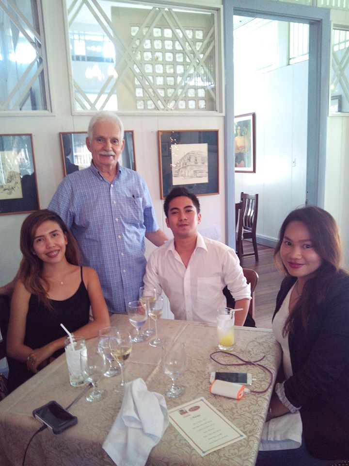 (left to right) Claudine Chua, Chef Claude le Neindre, Me, Miel Laquindanum